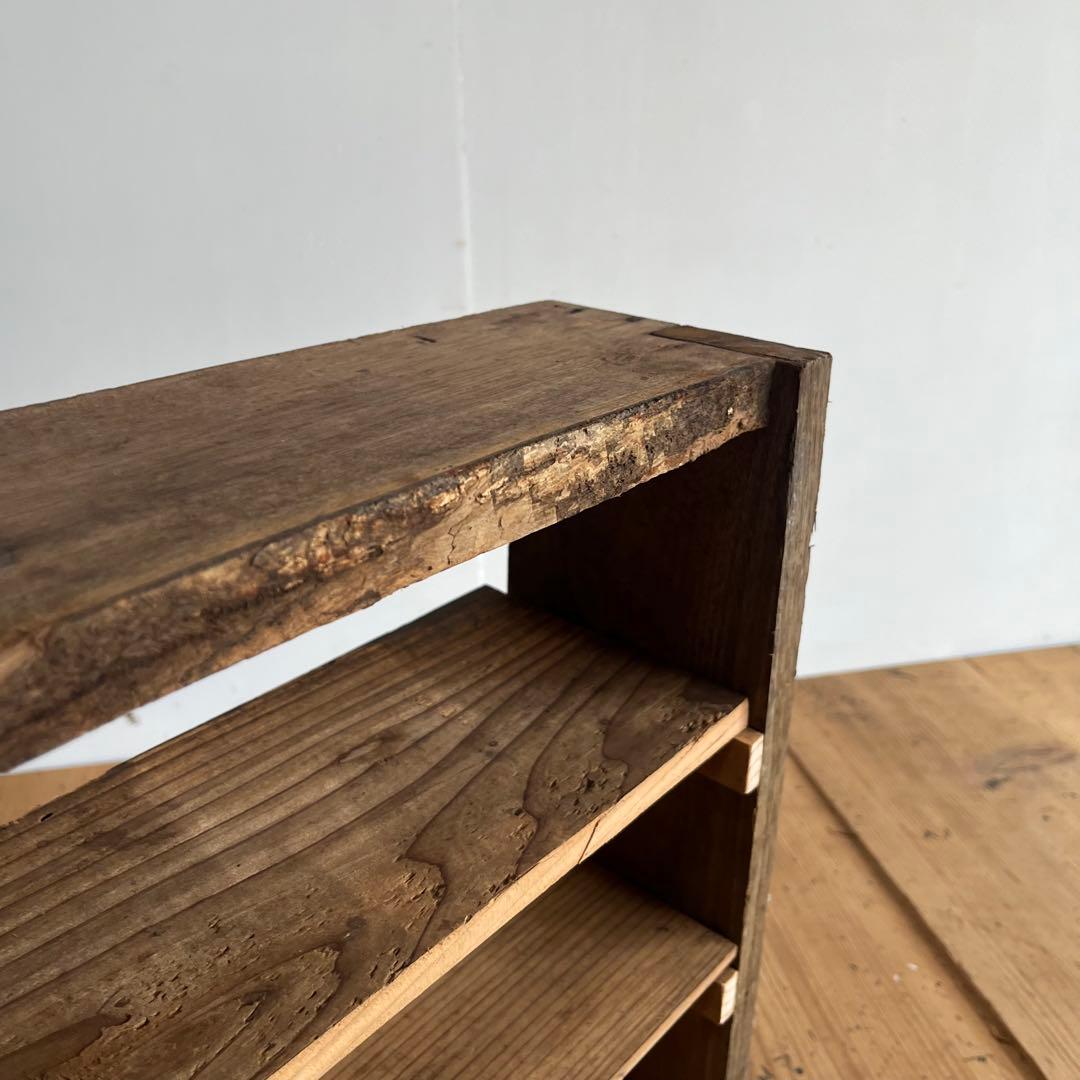 アンティーク 飾り棚 キッチン収納 古民家 民藝 無垢材 シャビー z907