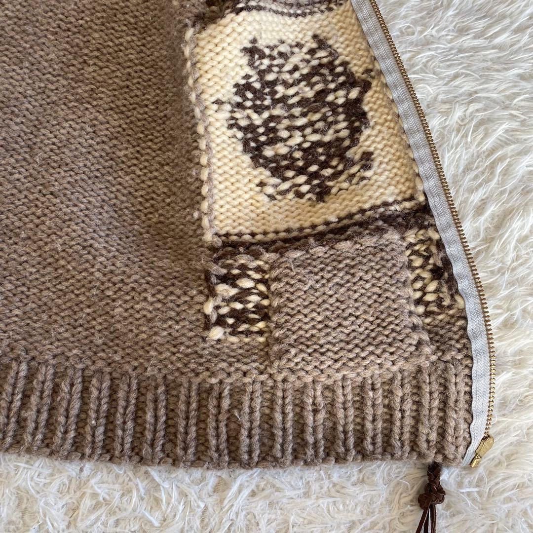 【美品】タイガーリリー　キモノスリーブカウチンニット　カナダ製　M相当　田丸麻紀