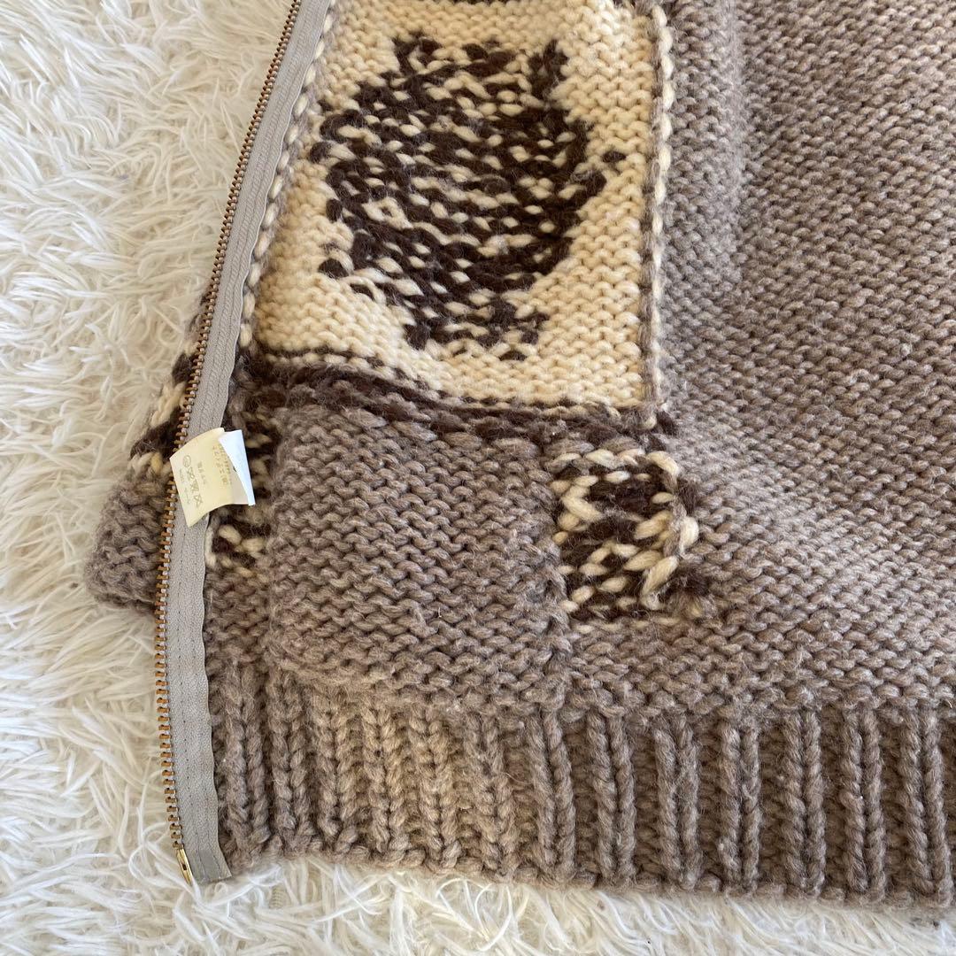 【美品】タイガーリリー　キモノスリーブカウチンニット　カナダ製　M相当　田丸麻紀