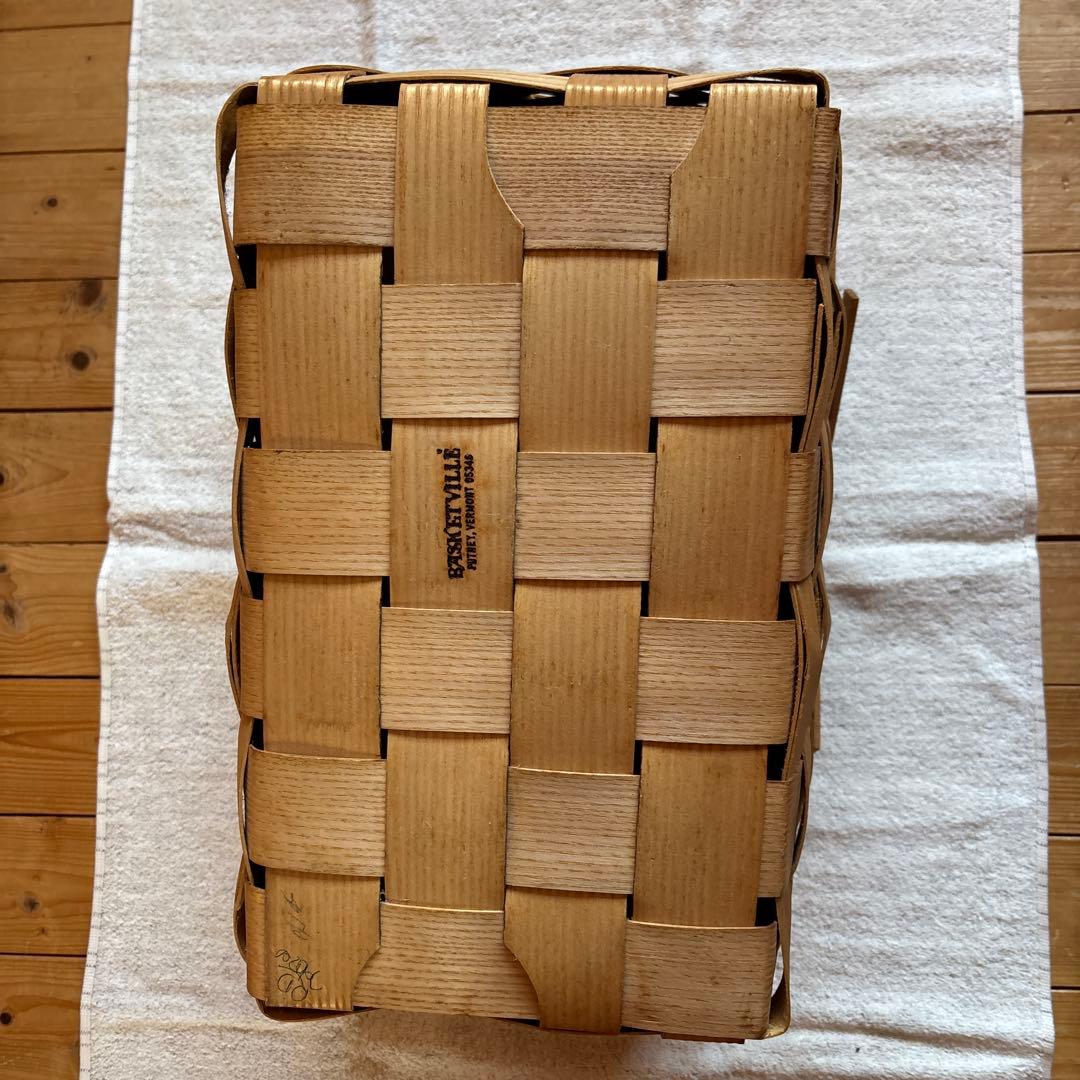 バスケットビル　ルピナスステンシル柄　ピクニックバスケット　USA製