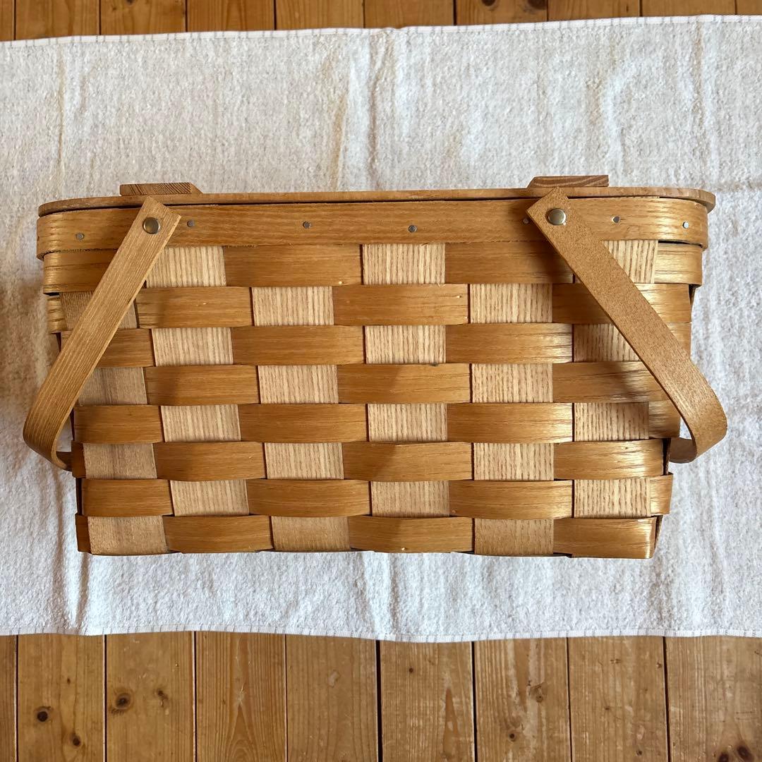 バスケットビル　ルピナスステンシル柄　ピクニックバスケット　USA製