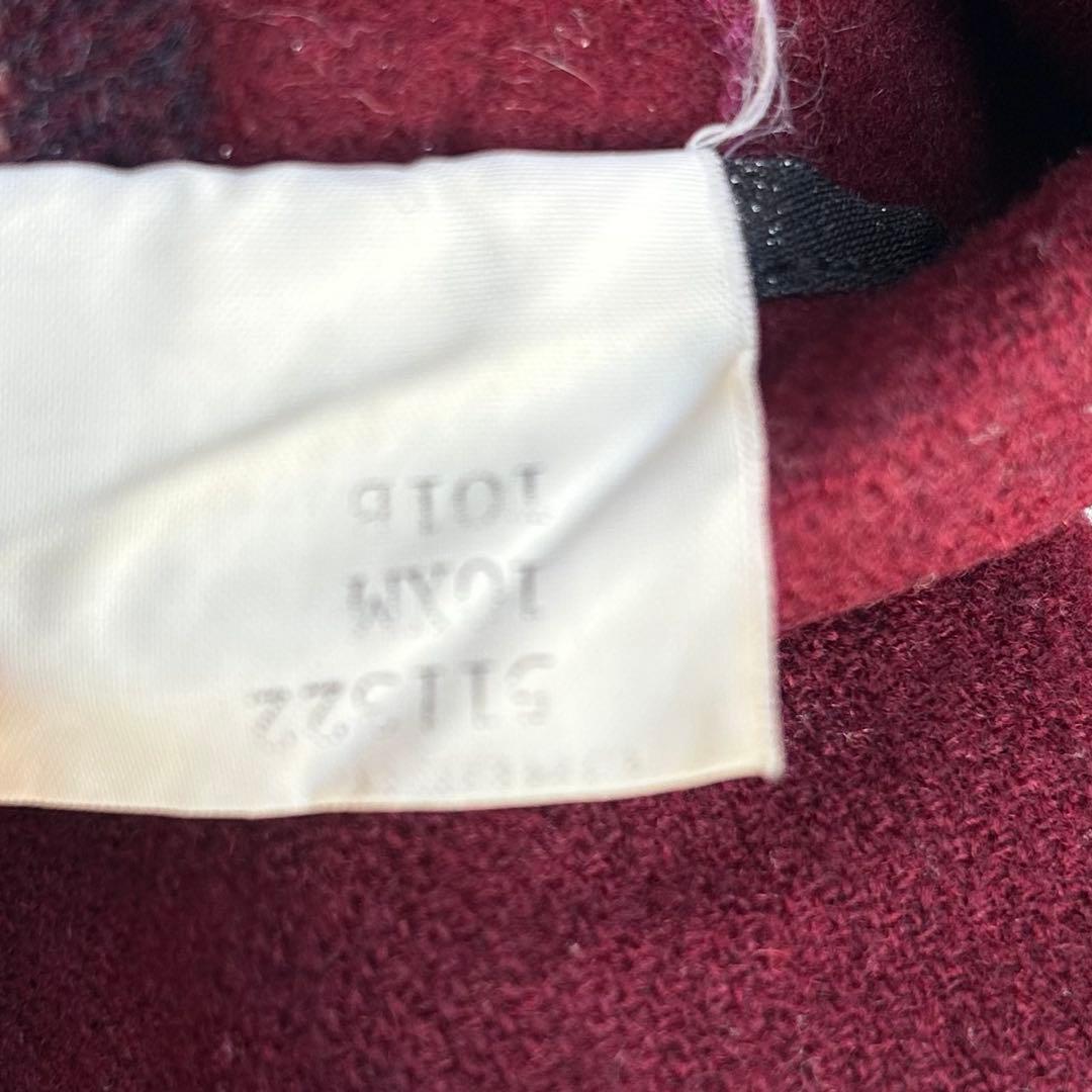 【希少】バーバリーロンドン ダッフルコート 英国製　ノバチェック　ボルドー　L