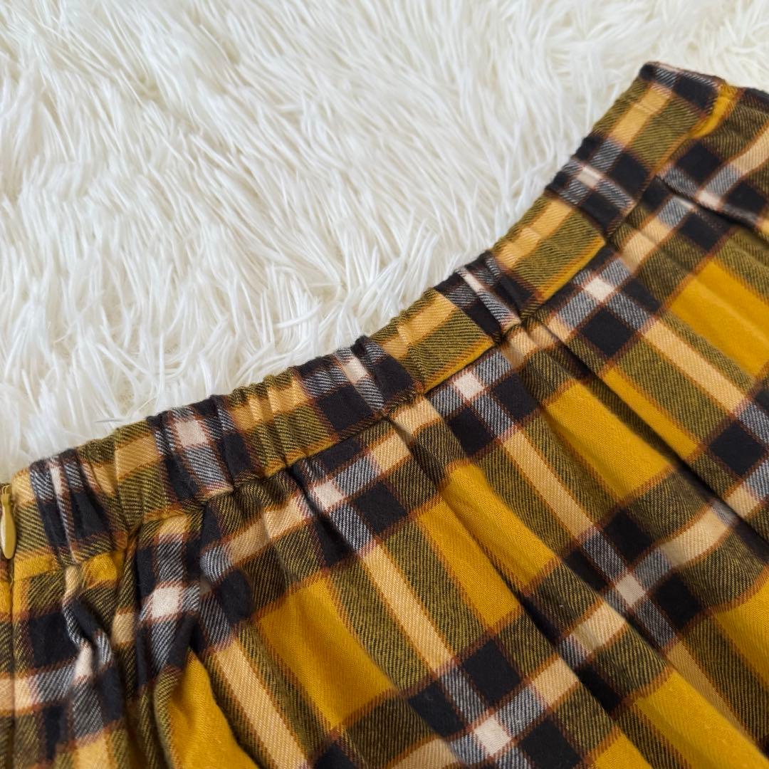 完売品✨美品✨かぐれ オーガニックチェックタックスカート ロングスカート