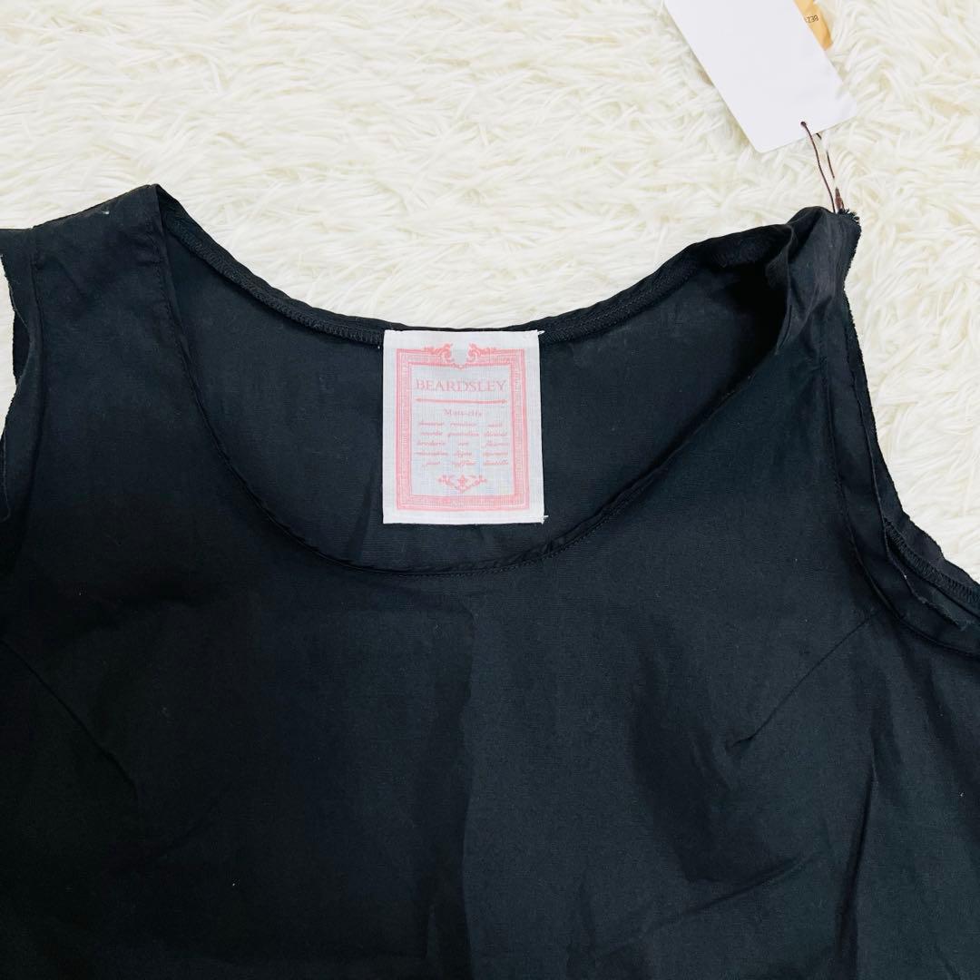 新品タグ付き 24ss ビアズリー 黒 シャツタンク 洗える　タンクトップ