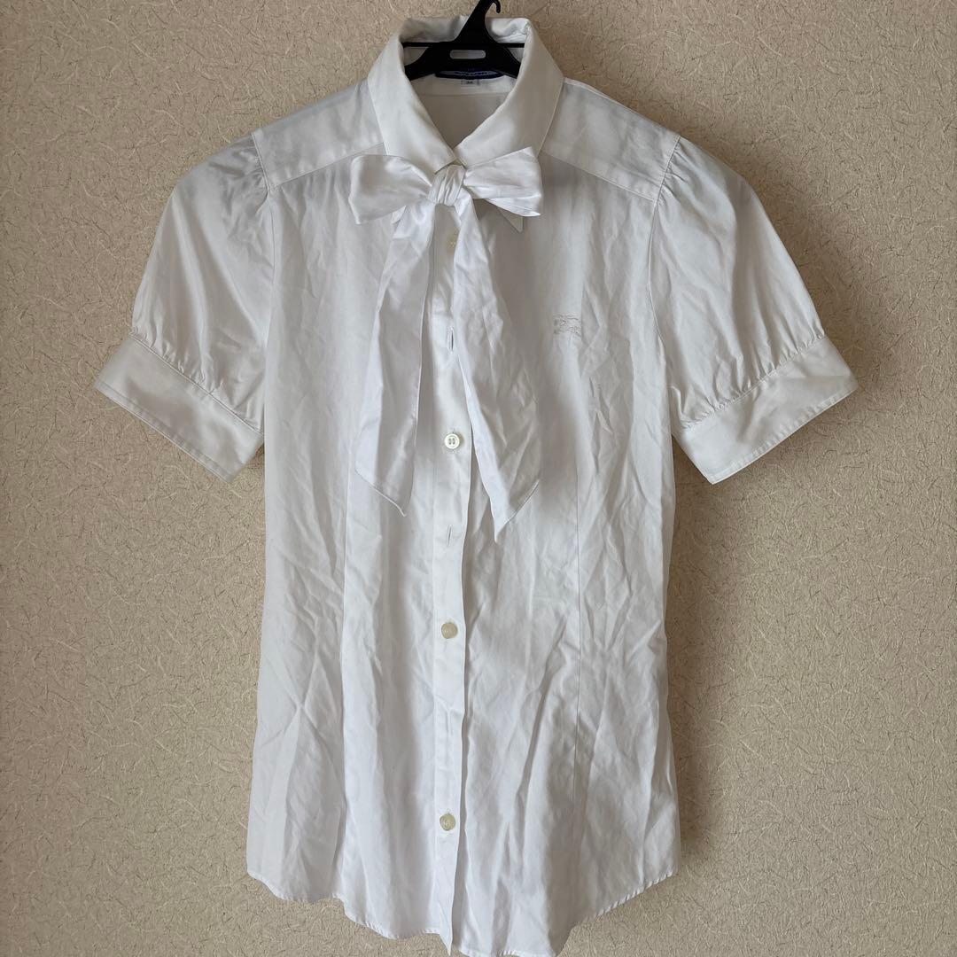 【美品】BURBERRY BLUE LABEL パフスリーブ半袖シャツ　38