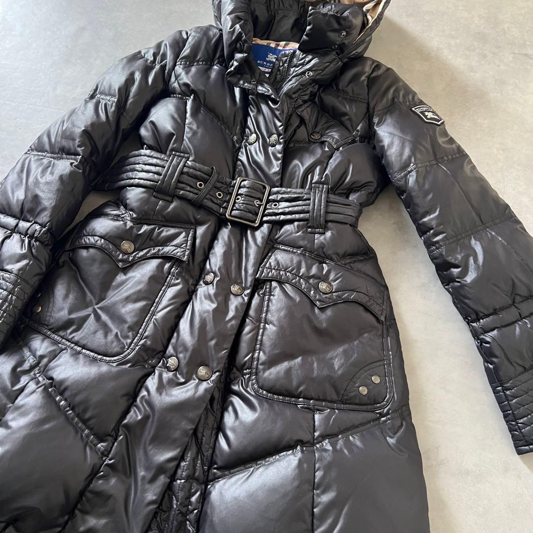 【美品】 BURBERRY バーバリー ノバチェック ダウン コート ブラック