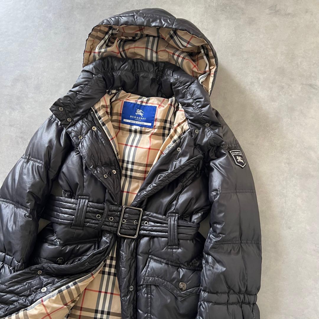 【美品】 BURBERRY バーバリー ノバチェック ダウン コート ブラック