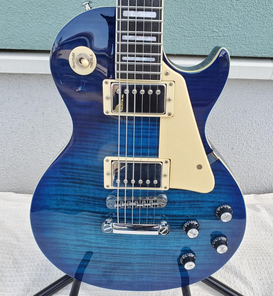 C145　Grote　レスポールタイプ　エレキギター　ブルー系　音出しOK
