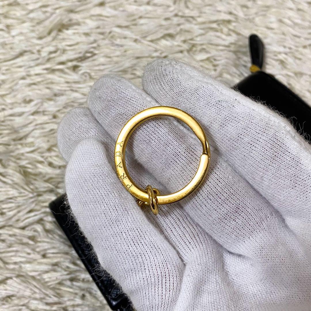 【美品】プラダ ケース キーリング サフィアーノレザー 1PP026 黒