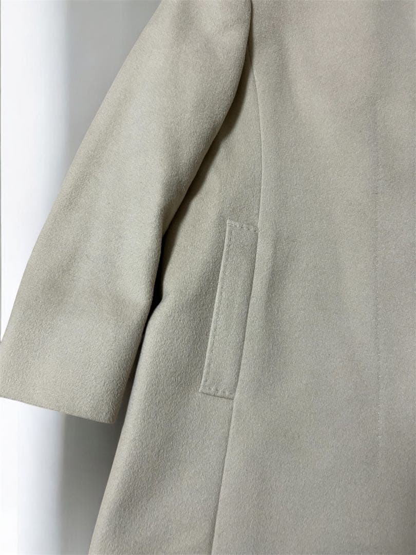 美品 23区 ウールアンゴラ スタンドカラーコート　ライトベージュ 36