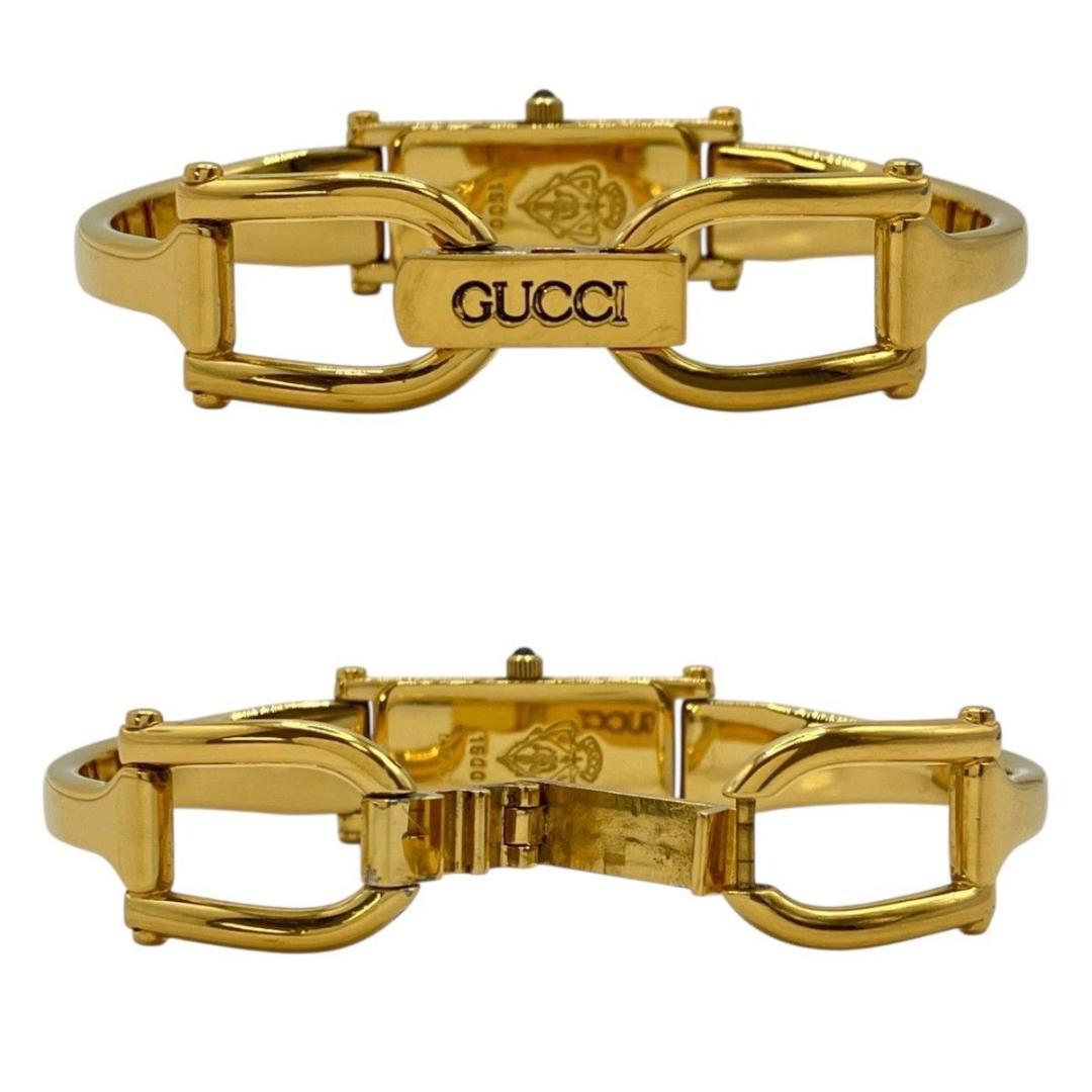 GUCCI腕時計 バングルウォッチ 1500 クォーツ 黒文字盤 ゴールド 稼働