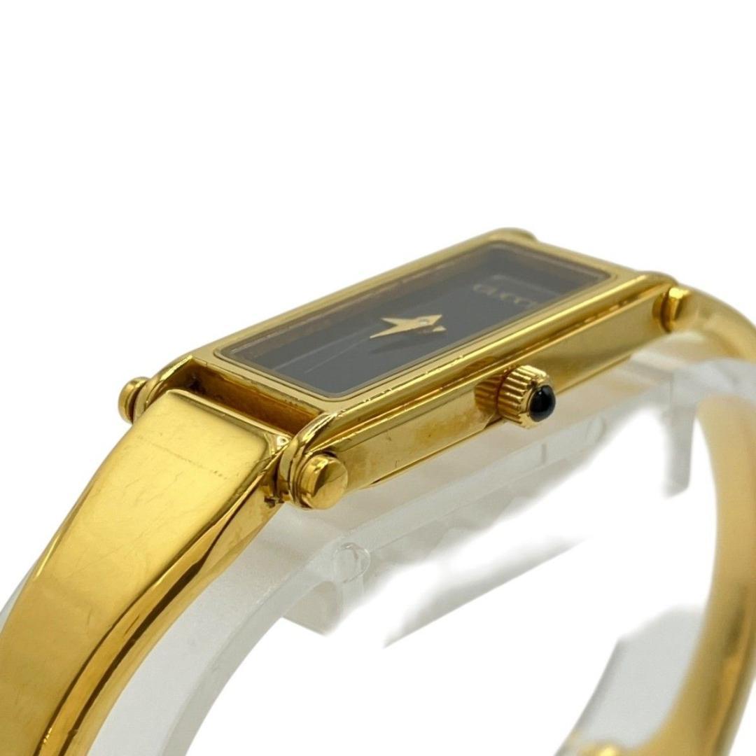 GUCCI腕時計 バングルウォッチ 1500 クォーツ 黒文字盤 ゴールド 稼働