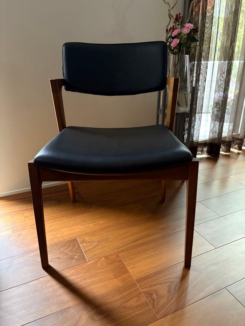 FUJI FURNITURE koti アームレスチェア本革ブラック②