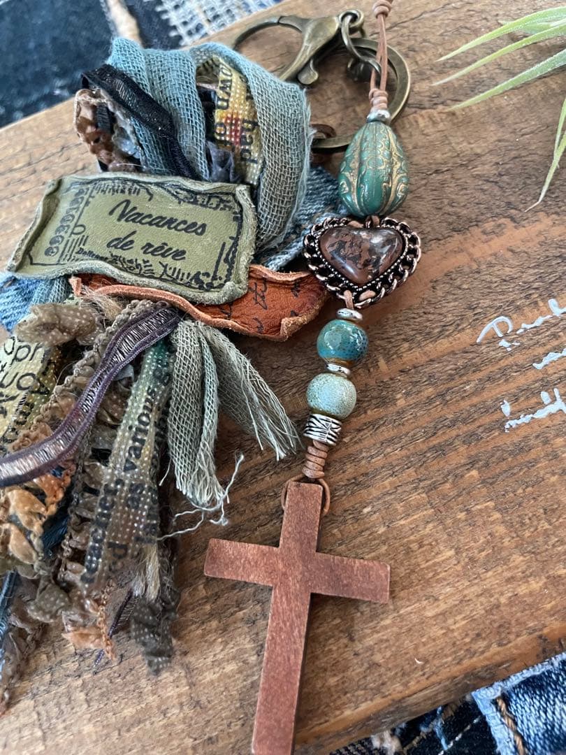 No.139デニムリメイクvintageチャーム‪ෆ‪.*・゜