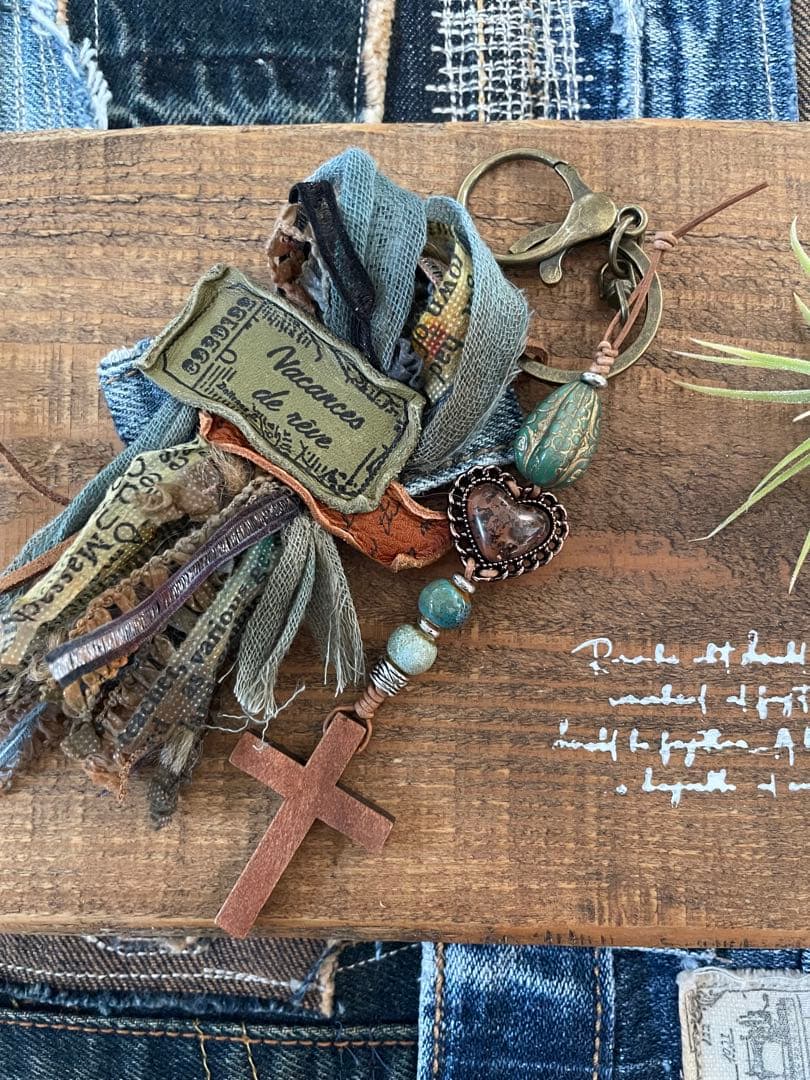 No.139デニムリメイクvintageチャーム‪ෆ‪.*・゜