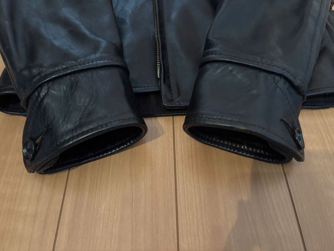 AERO LEATHER　ハーフベルトSTFレザージャケット　32サイズ　黒