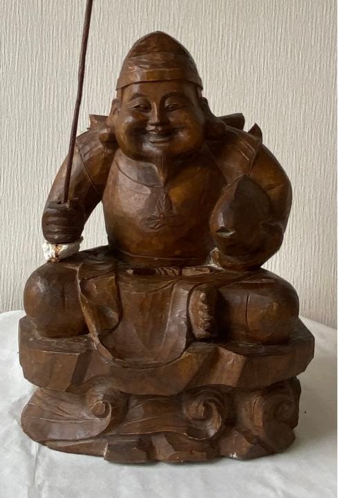 恵比寿大黒天様　　置物　木製