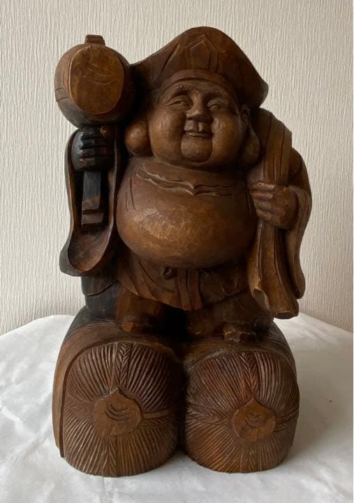 恵比寿大黒天様　　置物　木製