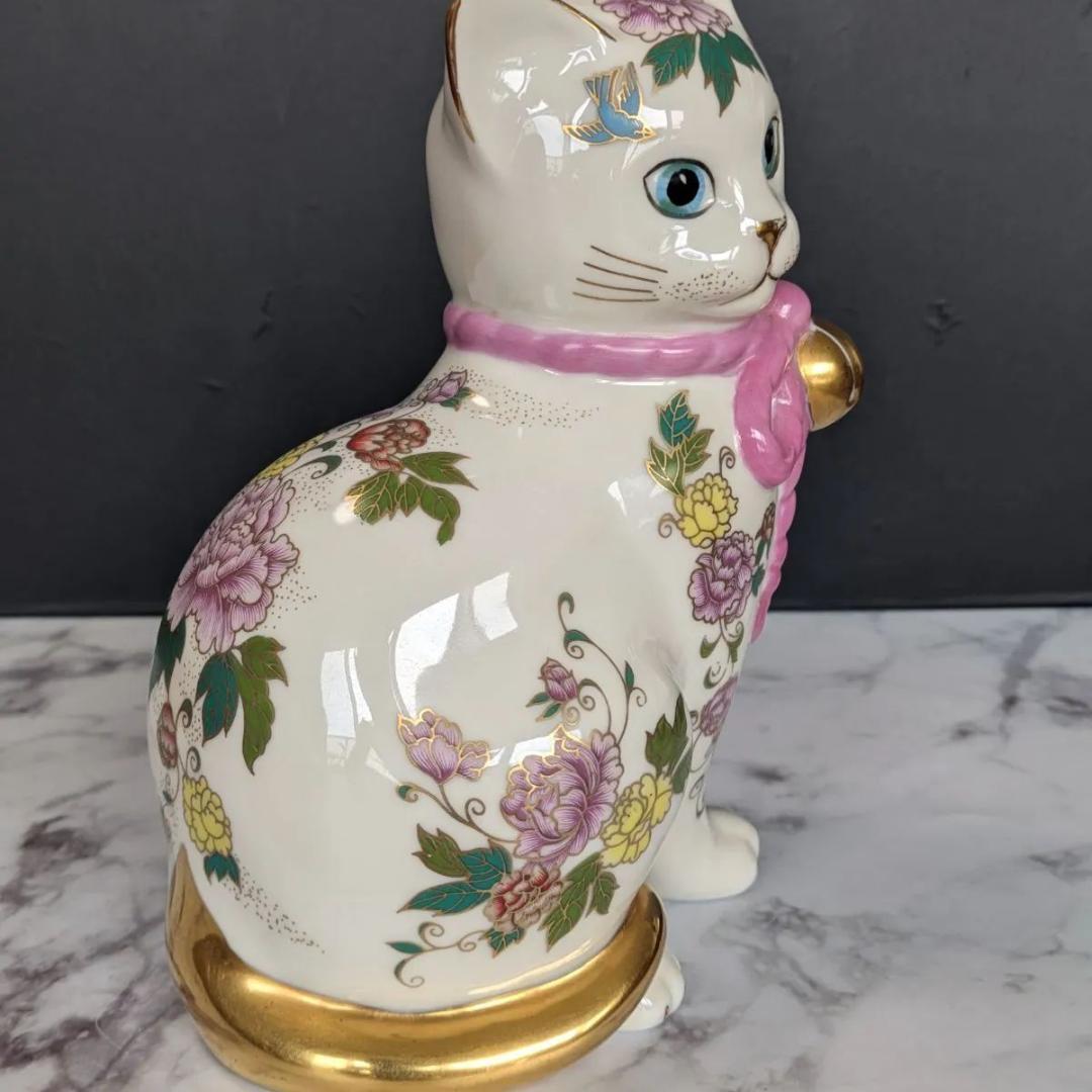 日本製 フランクリンミント ハンドペイント 猫 陶器 フィギュリン 置物 美品