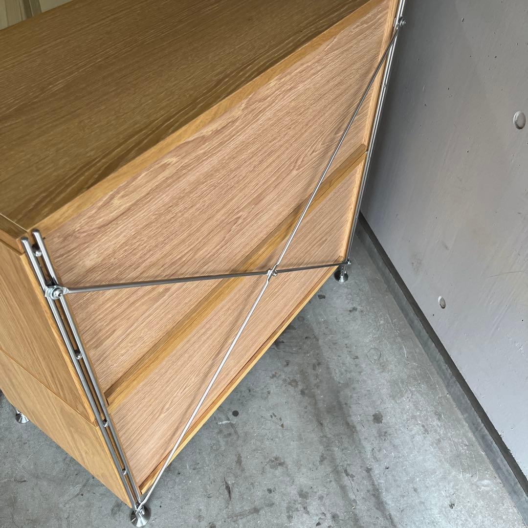 美品・廃盤希少★無印ステンレスユニットシェルフ・ボックス木製引き戸オーク材セット