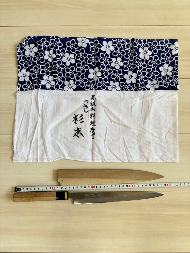 ◎（174）杉本刃物 CM1124_1 木鞘付CM合金鋼製品(柳刃)240mm