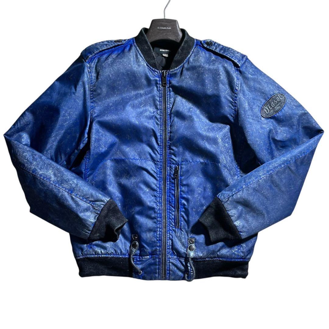美品■DIESEL フライトジャケット　MA-1 ワッペン　ブルー　L