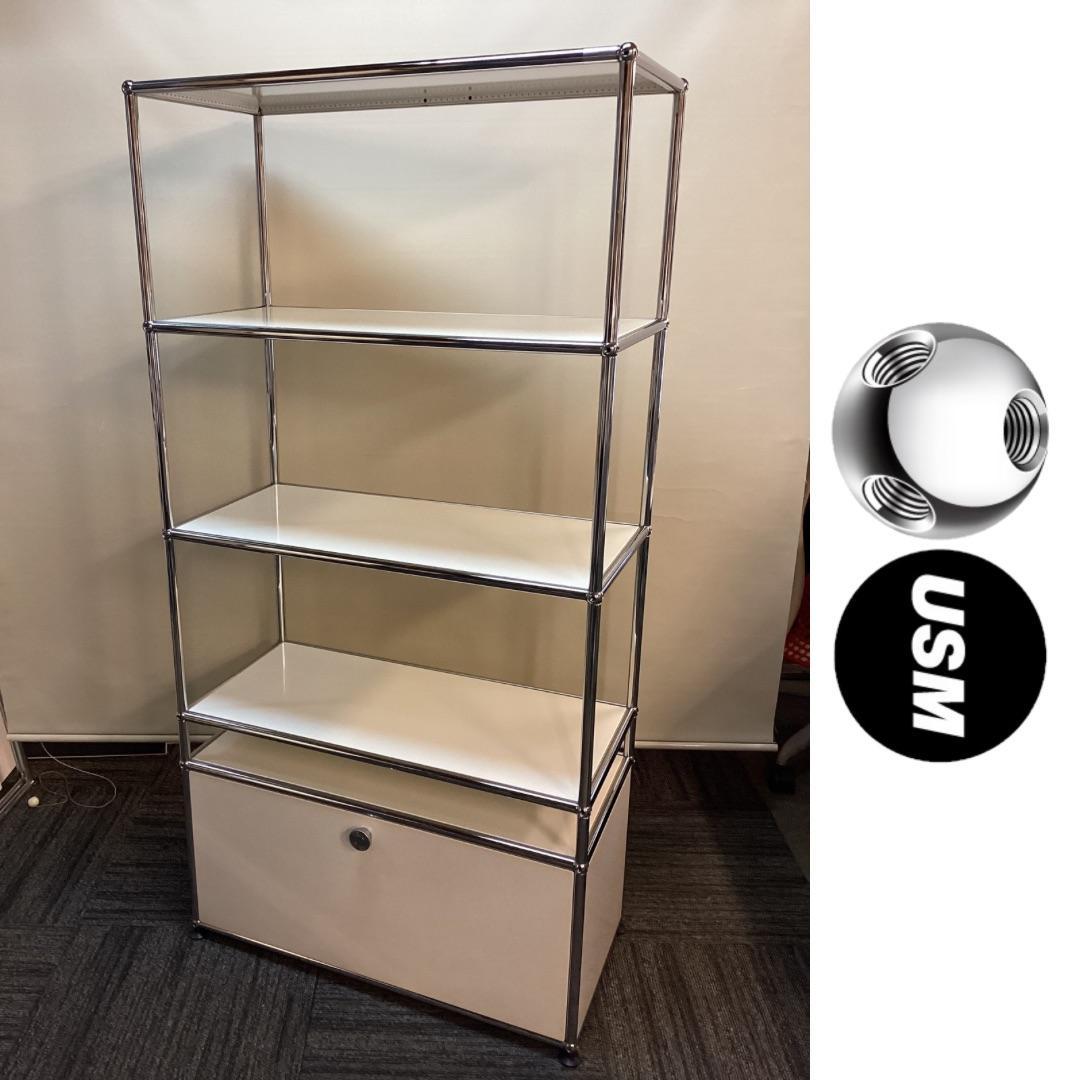 ヘ*ン様 USMハラー オープンキャビネット シェルフ ピュアホワイト　引き出し