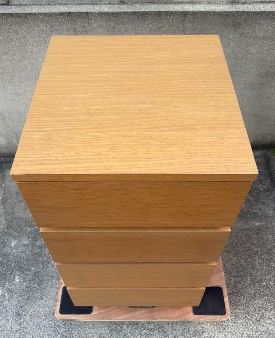 【廃盤 希少品】無印良品 ４段チェスト 足つき タモ材 値下げ！