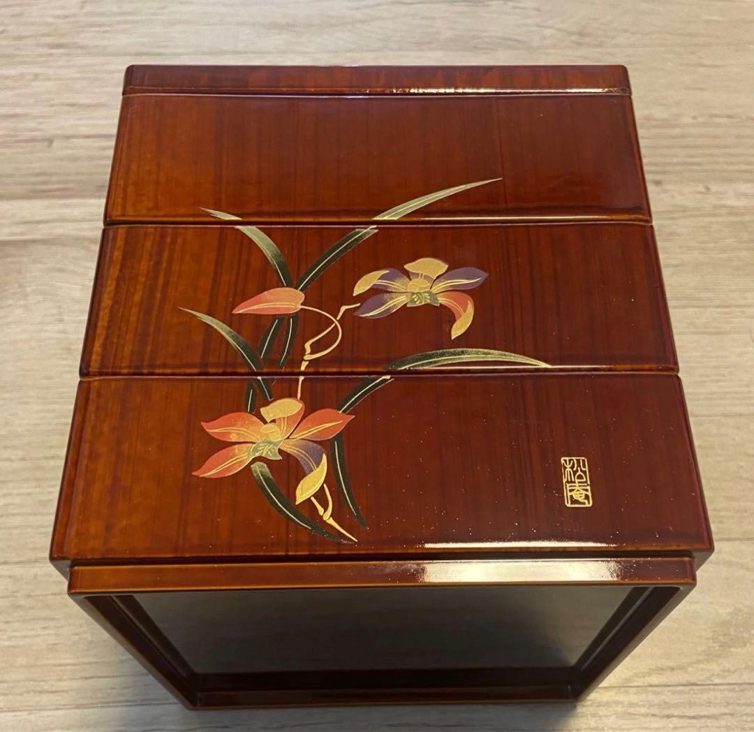 会津塗  漆器  三段重
