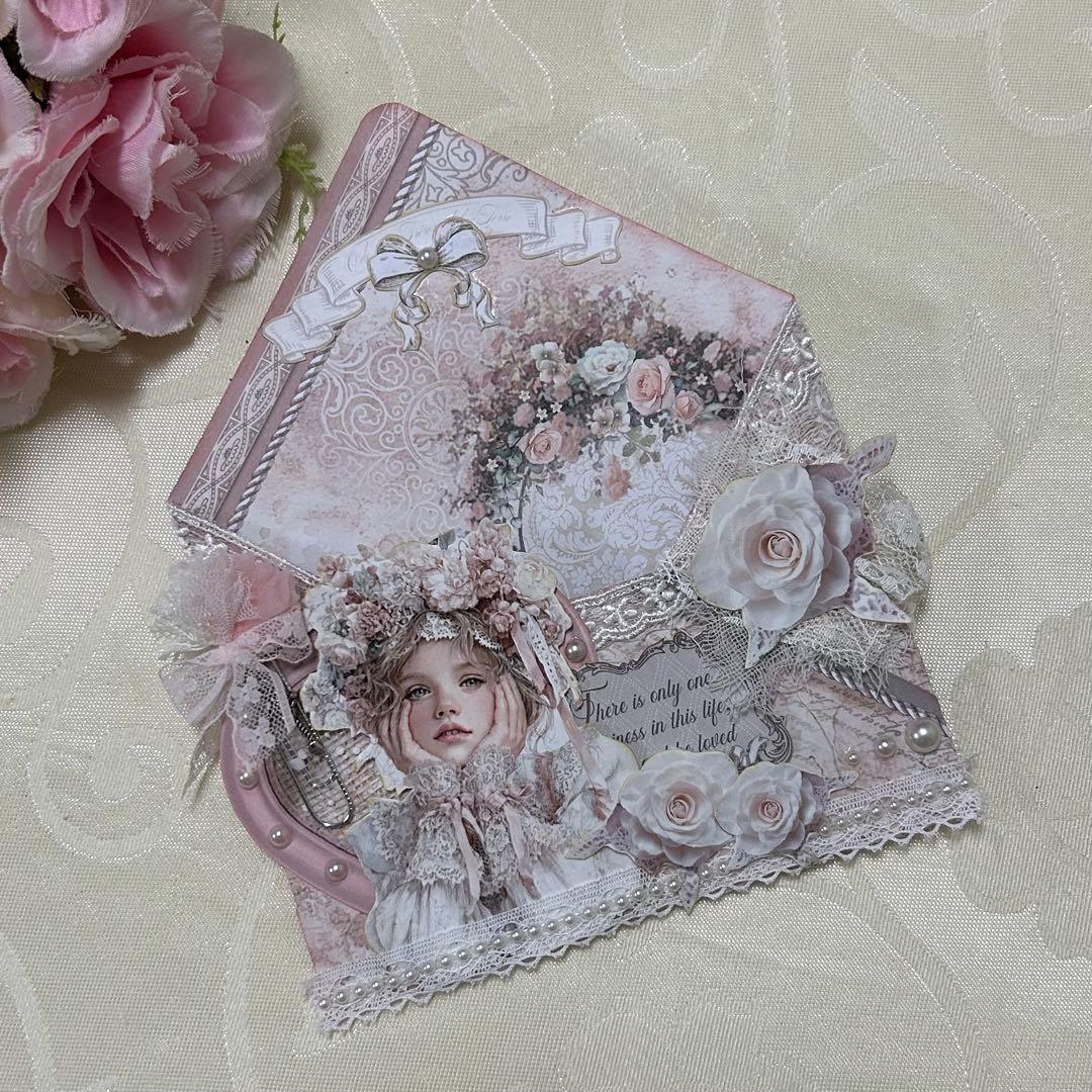 レースのトレペジャーナル&レター風ケース♡ コラージュ素材おすそ分け入