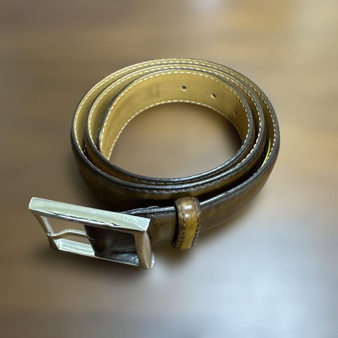 Berluti ダークブラウンレザーベルト