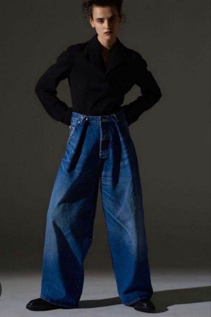 INSCRIRE アンスクリア　タックデニムパンツ