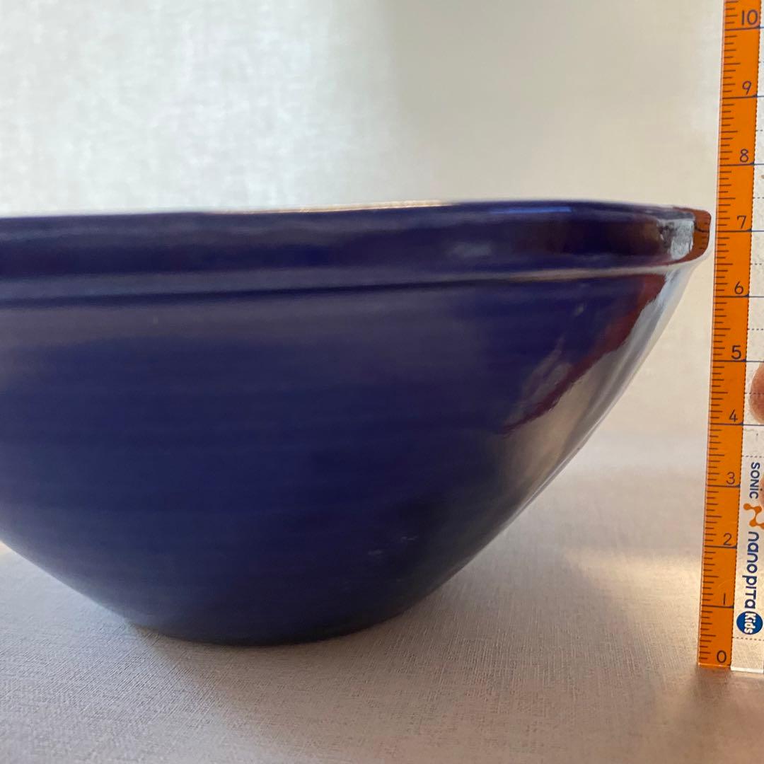 【新品未使用】石田誠　5.5寸リムボウル　青
