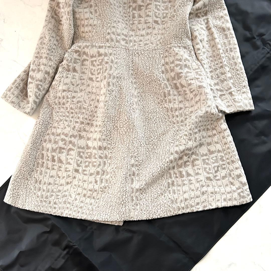 希少クロコ柄TOMASO×Stefanelli ロングコート 46 アンゴラ