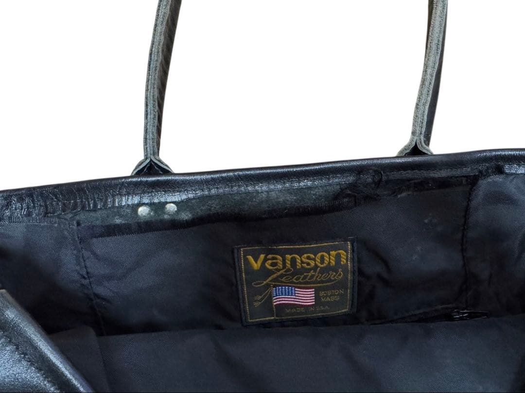 Vanson×BLACKTOP 別注Leathers ブラック トートバッグ