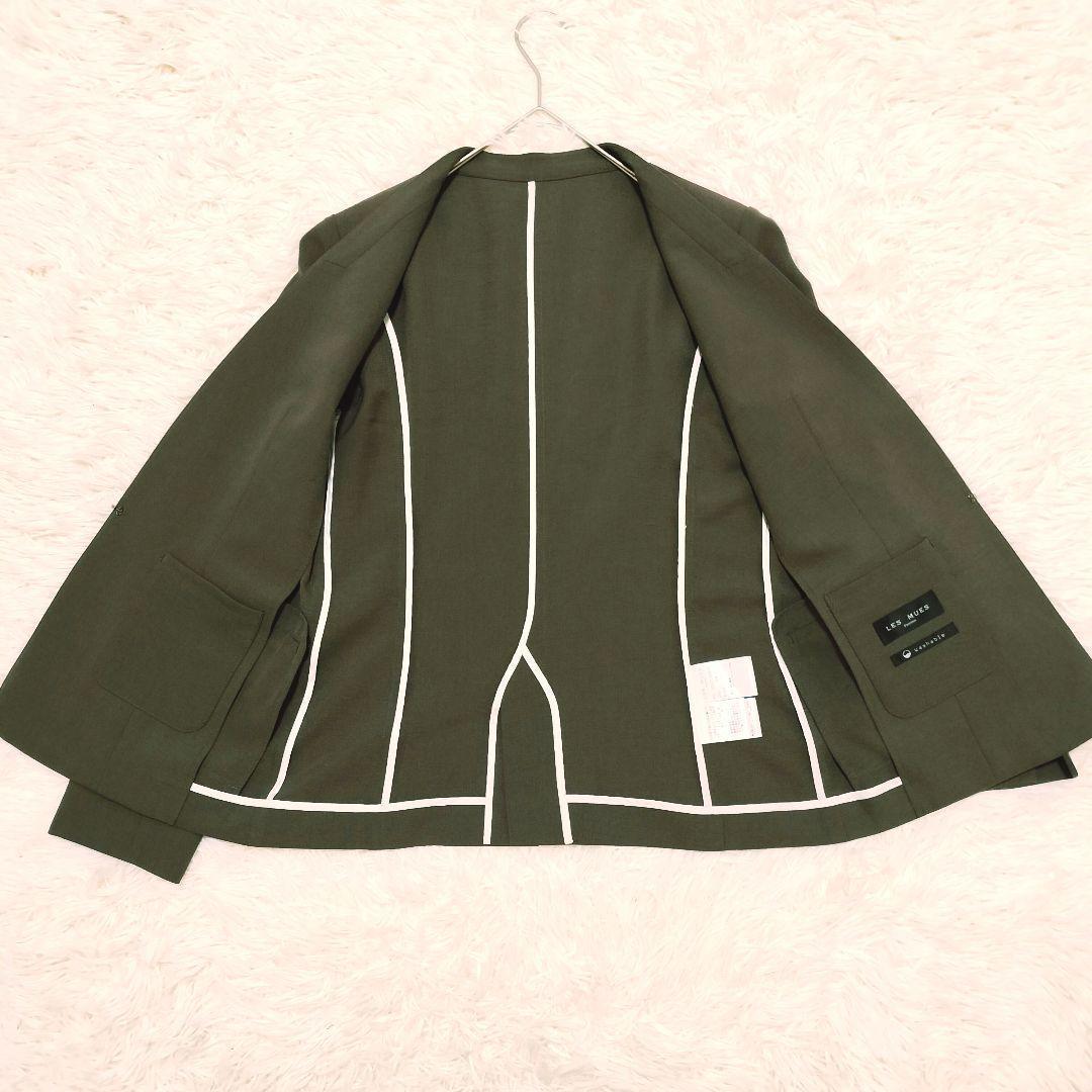 アオキ 2wayストレッチ トロピカルノーカラージャケットセット XS