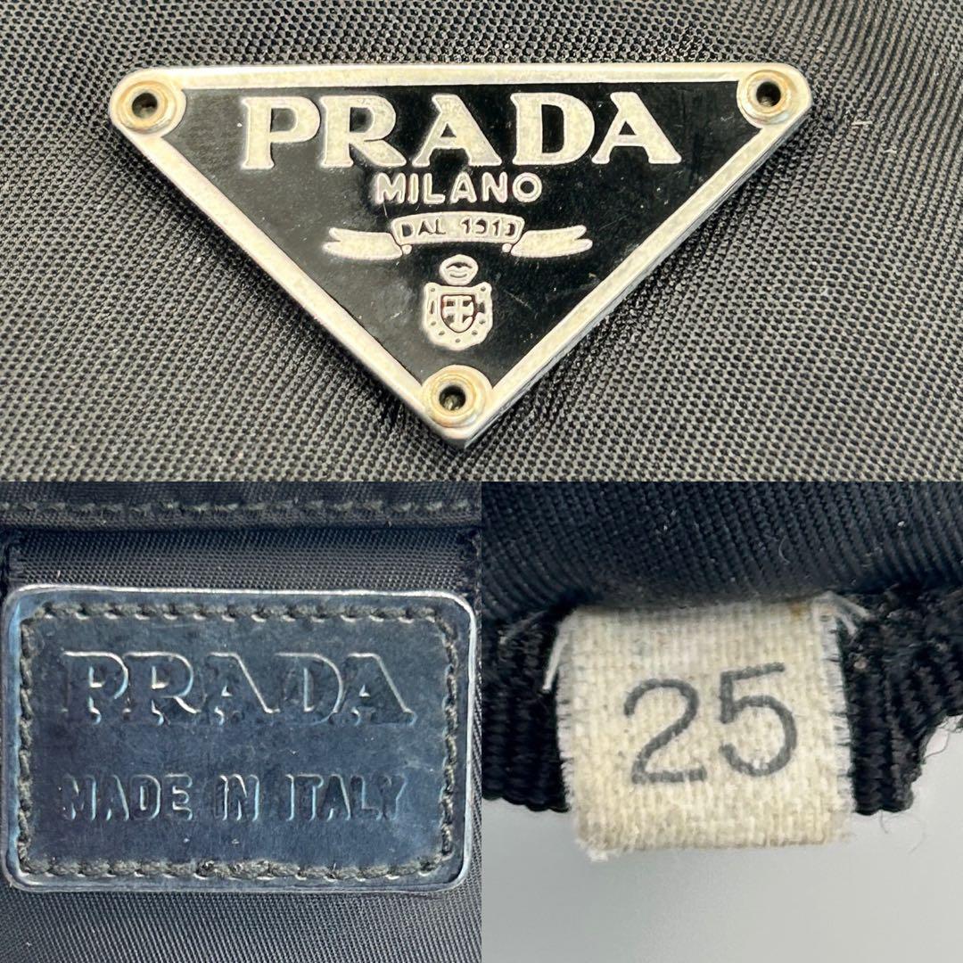 PRADA プラダ ナイロン 巾着 ショルダーバッグ 三角ロゴ ブラック 黒
