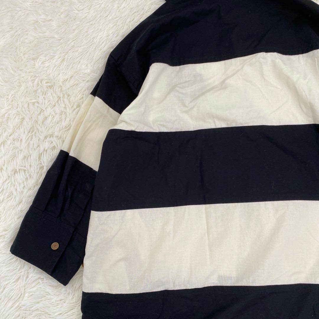 ヴィヴィアンウエストウッド ビッグストライプフーディーシャツドレス ボーダー