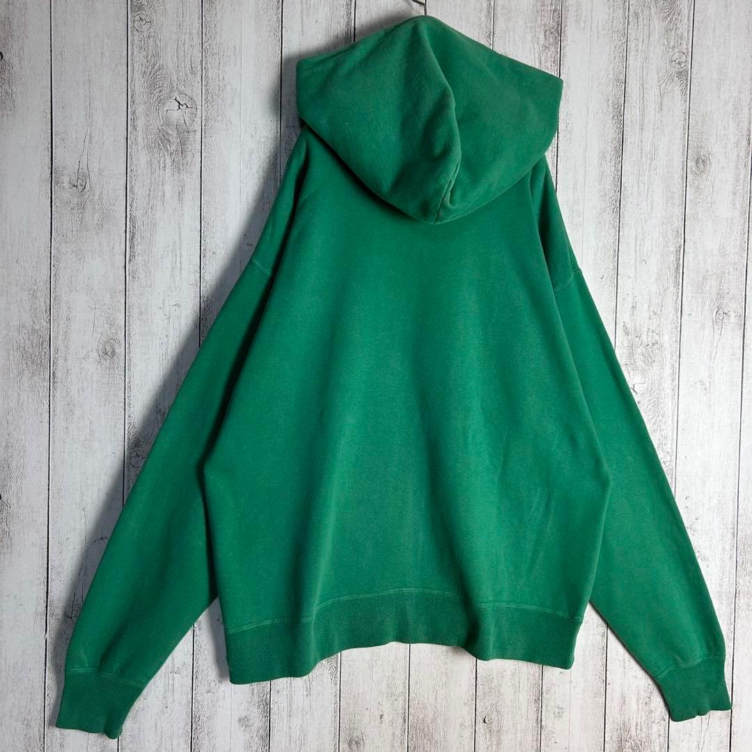 5174【希少XLサイズ】セントマイケル☆センターロゴ入りパーカー グリーン 緑