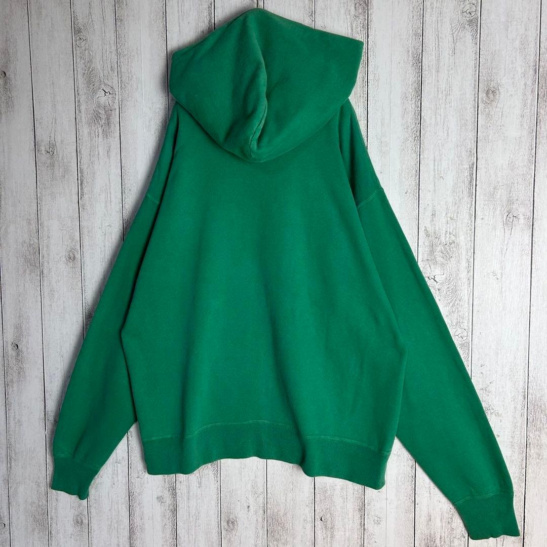 5174【希少XLサイズ】セントマイケル☆センターロゴ入りパーカー グリーン 緑