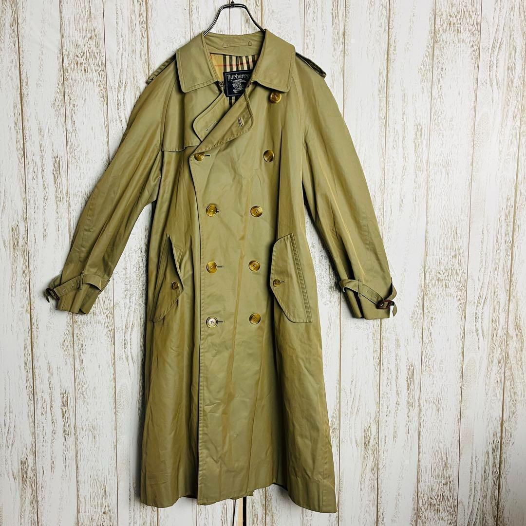 【人気カラー】バーバリー☆ベルト付きトレンチコート ノバチェック裏地