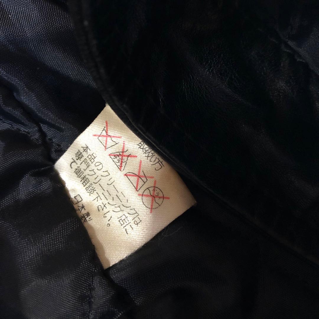 日本製 レザージャケット 薄手 牛革 レザーブルゾン 短丈 ブラック