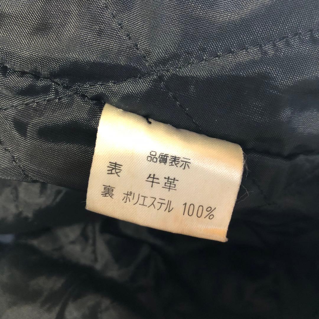 日本製 レザージャケット 薄手 牛革 レザーブルゾン 短丈 ブラック