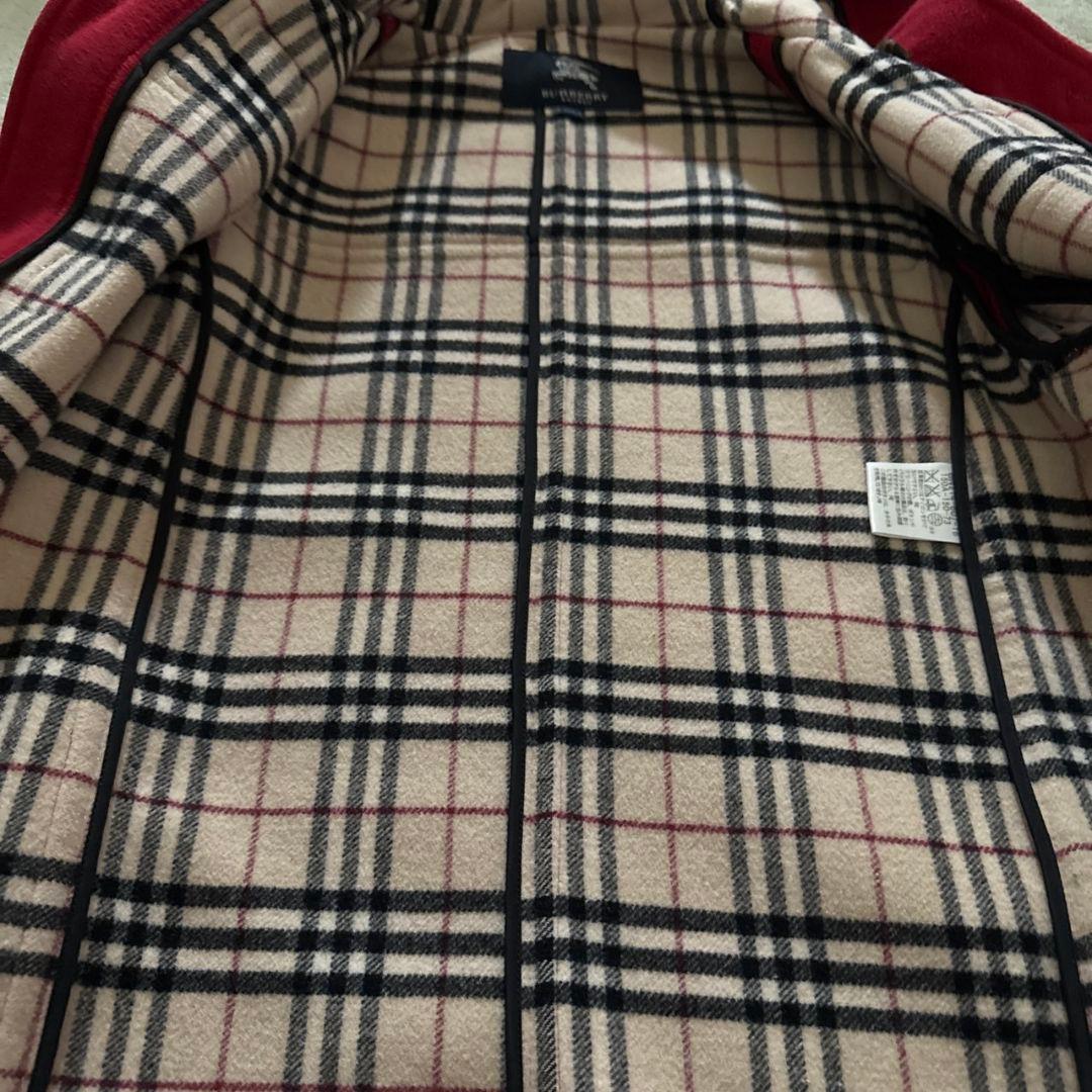 ✨希少✨ バーバリー ダッフルコート ノバチェック 本革 赤 150