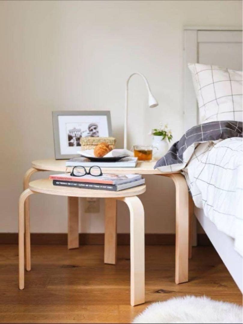 ■送料込■IKEA スヴァルスタ ローセンターネストテーブル木製家具机コンパクト