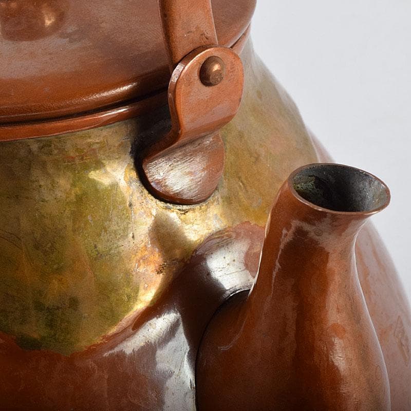 煎茶道具　銅製　銀摘　湯沸　水注　時代箱　U　R9474H