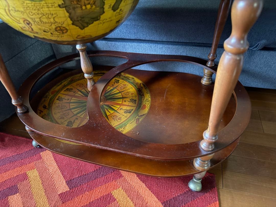 アンティーク調 地球儀型 ワゴン ワイン バーキャビネット 希少 オシャレ！