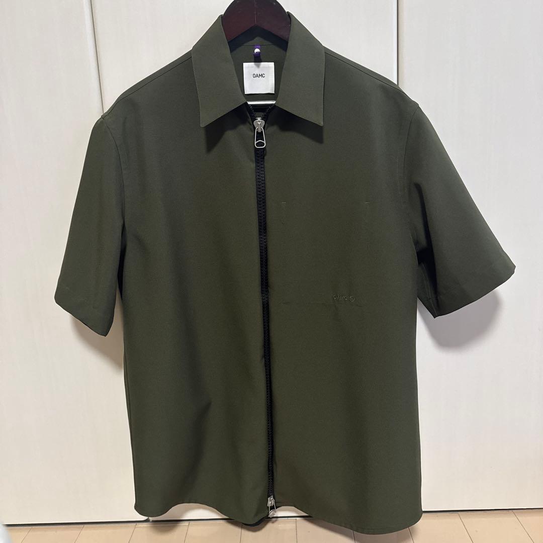 OAMC オリーブ ジップアップシャツ 半袖