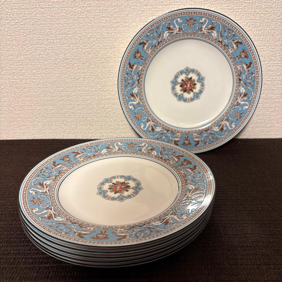 ウェッジウッド　フロレンティーン　ターコイズ　デザートプレート　20.5cm