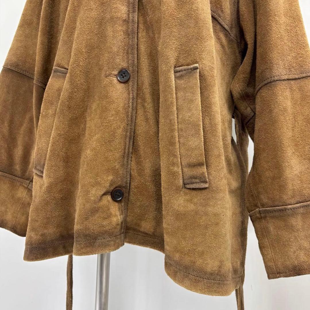 美品　MAISON SPECIAL　リアルスウェードオーバーシャツ牛革Fブラウン